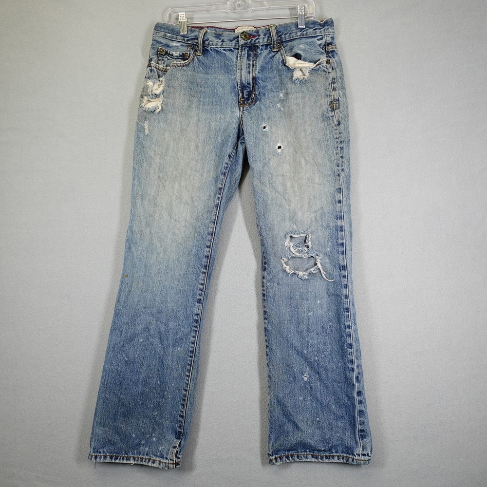 Aeropostale Jeans Mens 31x32 Blue Distressed Denim Straight Leg Casual Rugged